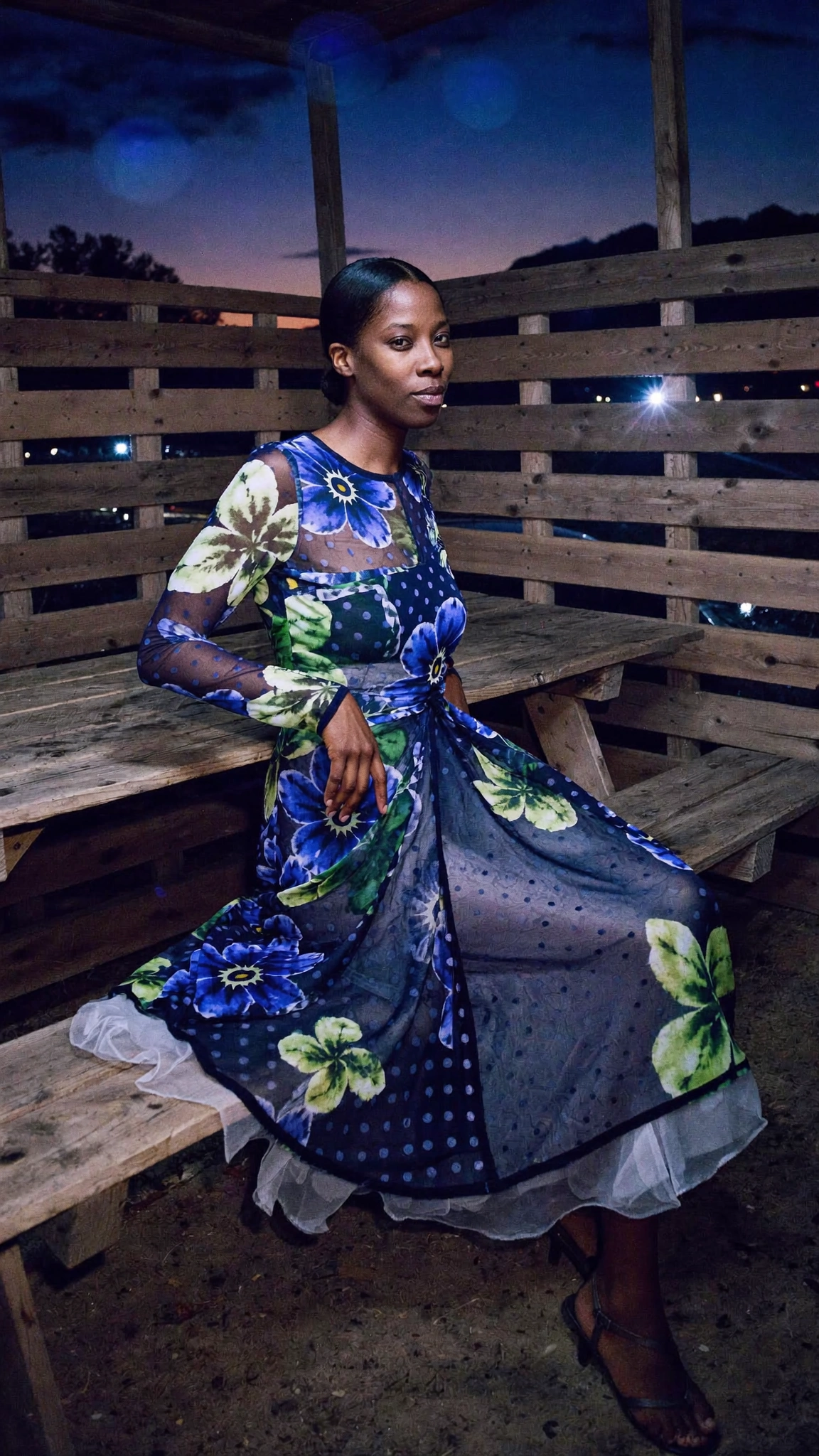 Garden-print dress